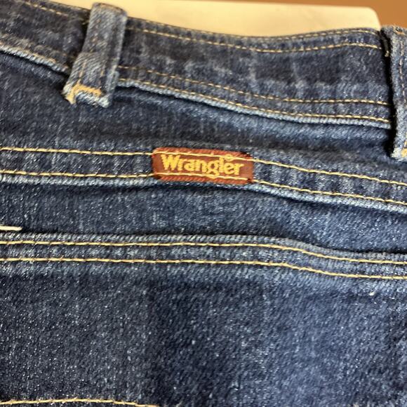 Vtg WRANGLERS Stretch Denim Mens Jeans Pants Red Tab USA - 36x 24 Altered - Picture 2 of 12